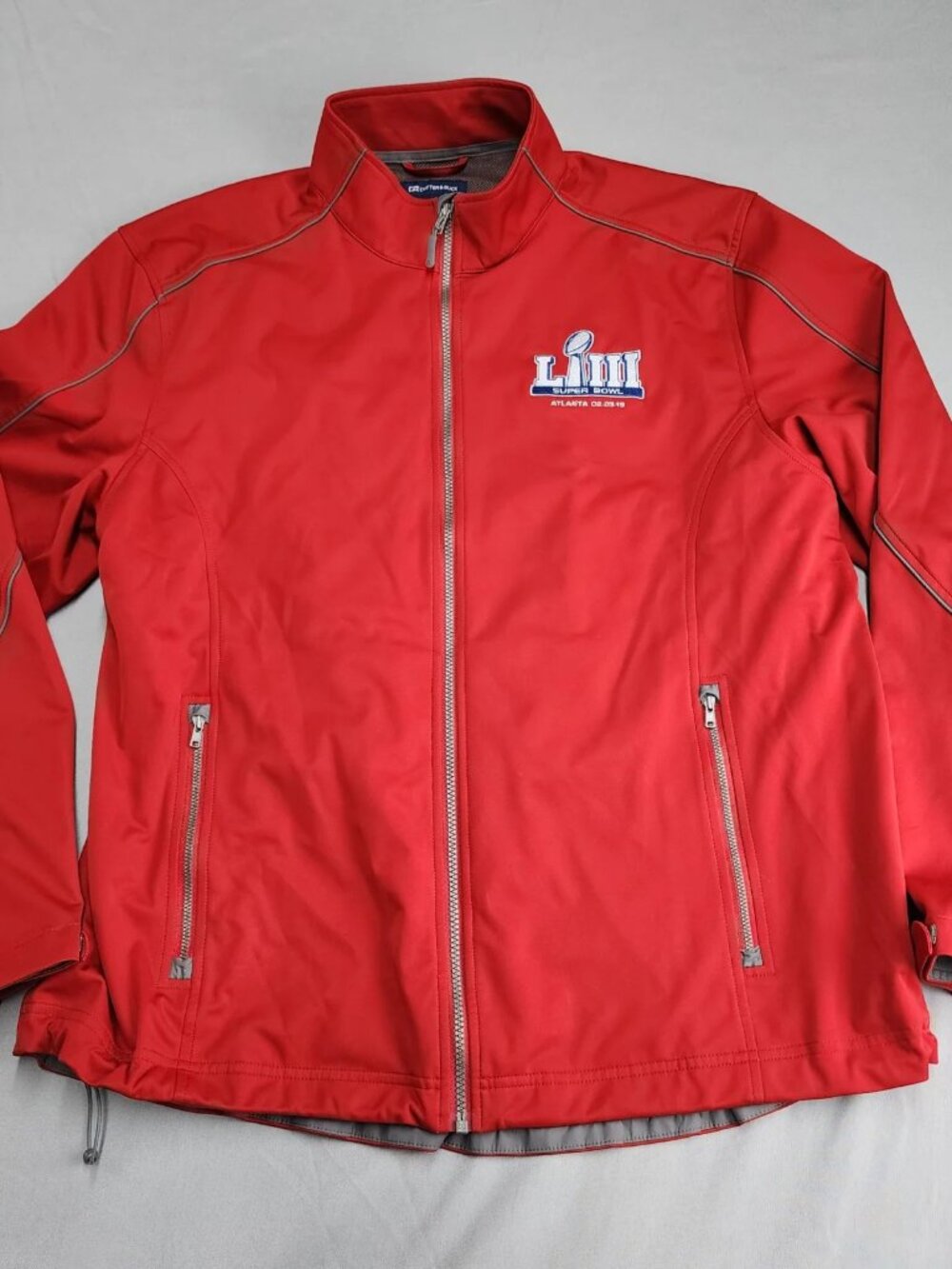 Cutter & Buck Super Bowl LIII 2019 NFL Full Zip Jacket Men's L Red